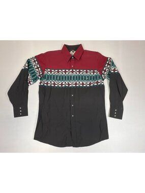 Vintage 90s Corral West Ranchwear Western Shirt Southwestern Pattern L